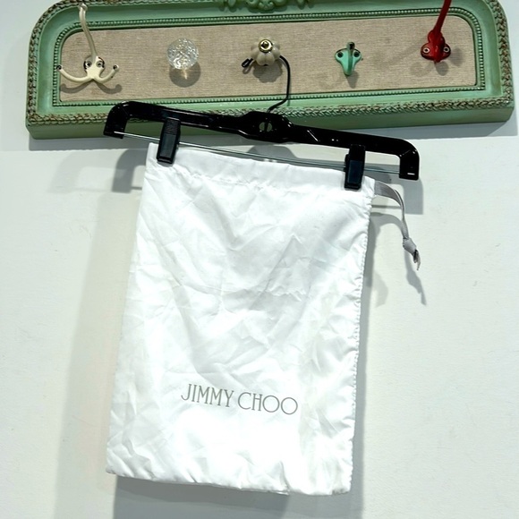 Jimmy Choo shoe dust bag white with grey drawstring - Picture 1 of 4
